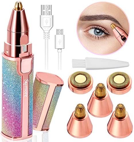 USB rechargeable eyebrow trimmer with charging cable