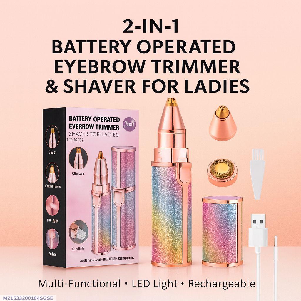Dual-head design of the facial hair remover and eyebrow trimmer