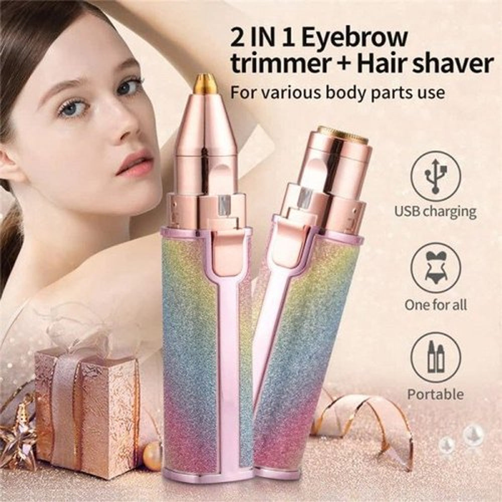 2-in-1 Rainbow Facial Hair Remover and Eyebrow Trimmer