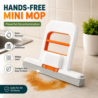 Hands-free mini mop with orange handle for stain removal in Kitchen Cleaning Bundle